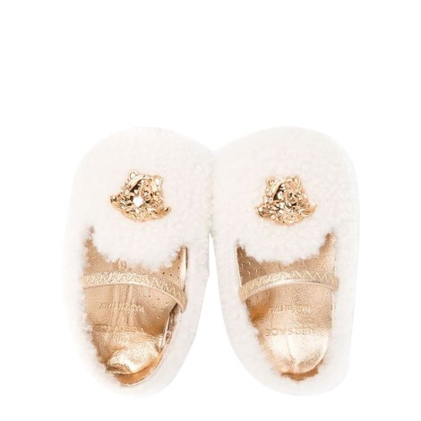 versace ballerine medusa in shearling