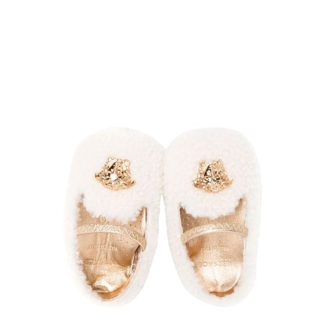 versace ballerine medusa in shearling