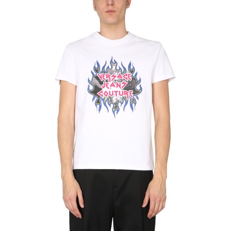 versace jeans couture t-shirt with rock logo print