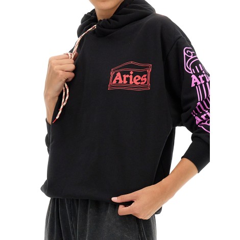 aries logo print sweatshirt 