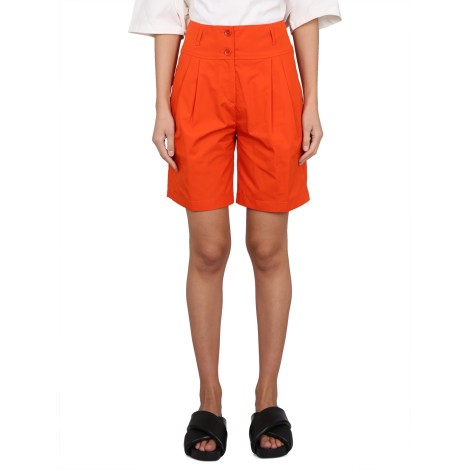 aspesi cotton poplin shorts