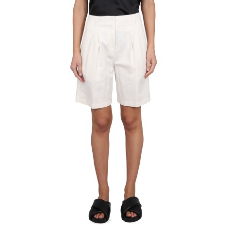 aspesi linen blend shorts