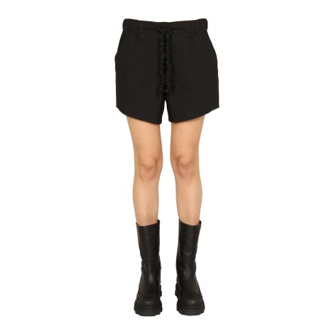 ganni ruffled elastic shorts 