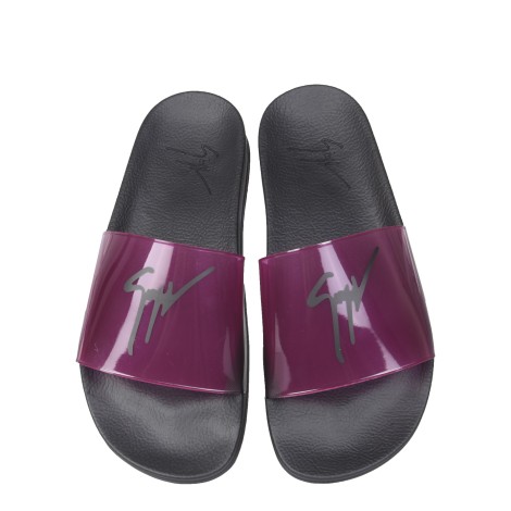 giuseppe zanotti slide sandals with logo