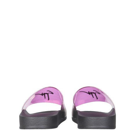 giuseppe zanotti slide sandals with logo