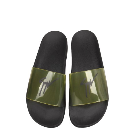 giuseppe zanotti slide sandals with logo