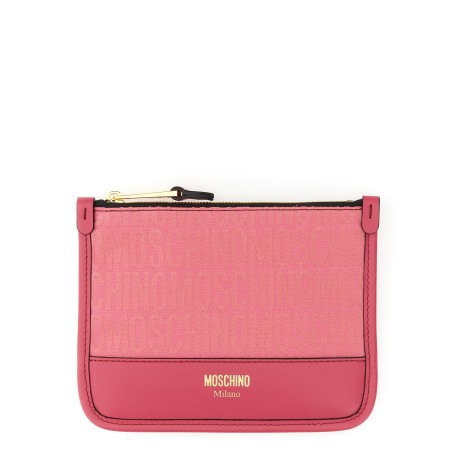 moschino monogram clutch