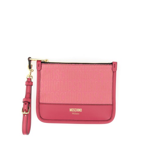 moschino monogram clutch