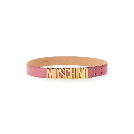 moschino leather belt with logo