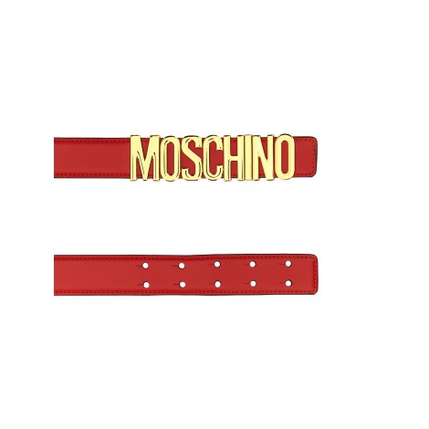 moschino leather belt with logo