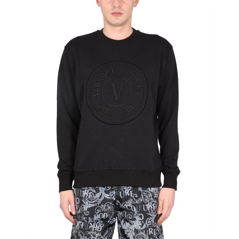 versace jeans couture sweatshirt with logo embroidery