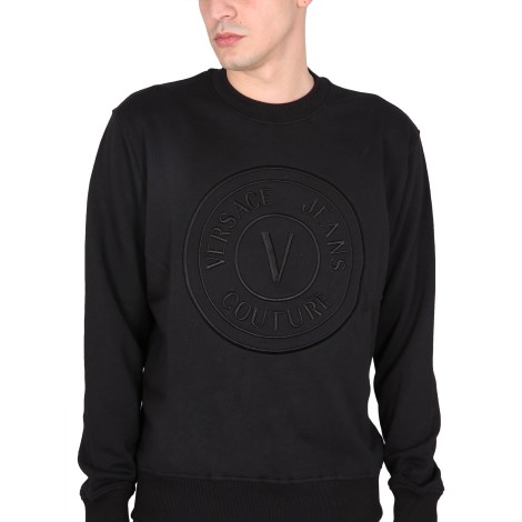 versace jeans couture sweatshirt with logo embroidery