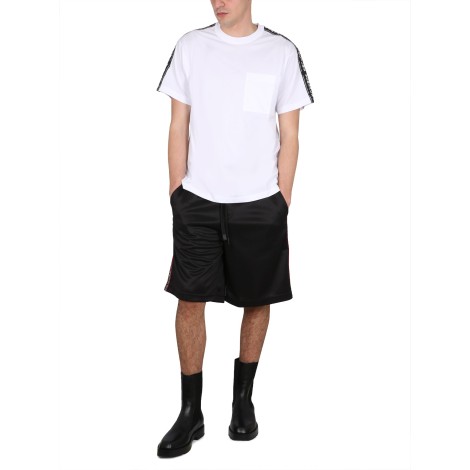 versace jeans couture bermuda shorts with logo band