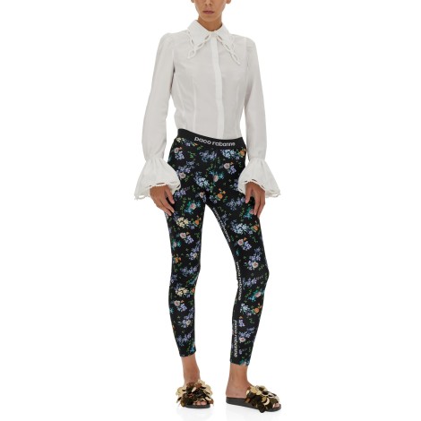 paco rabanne leggings with logoed band