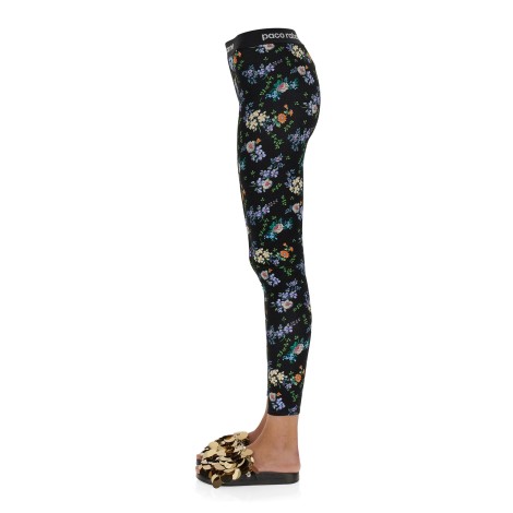 paco rabanne leggings with logoed band