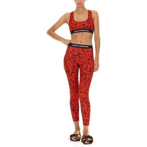 paco rabanne leggings with logoed band