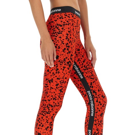 paco rabanne leggings with logoed band