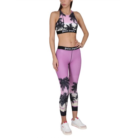 palm angels palm sunset print leggings