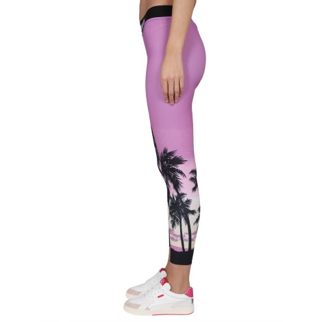 palm angels palm sunset print leggings