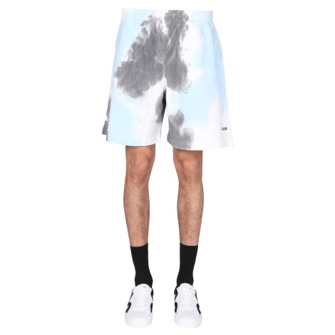 msgm tie dye pattern bermuda 