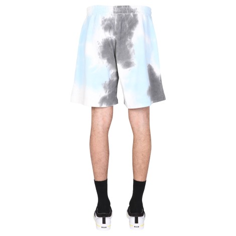 msgm tie dye pattern bermuda 