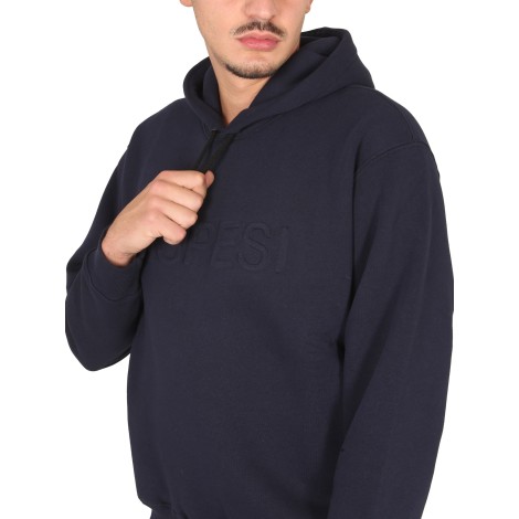 aspesi sweatshirt with logo and hood