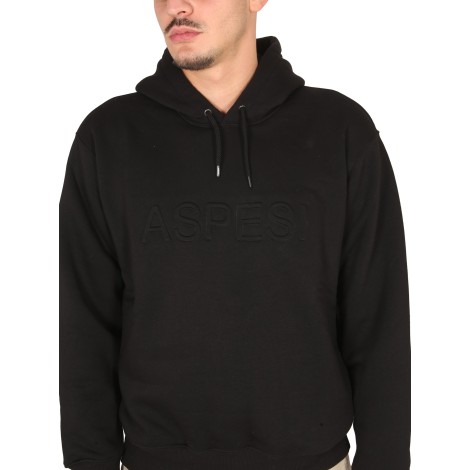 aspesi sweatshirt with logo and hood