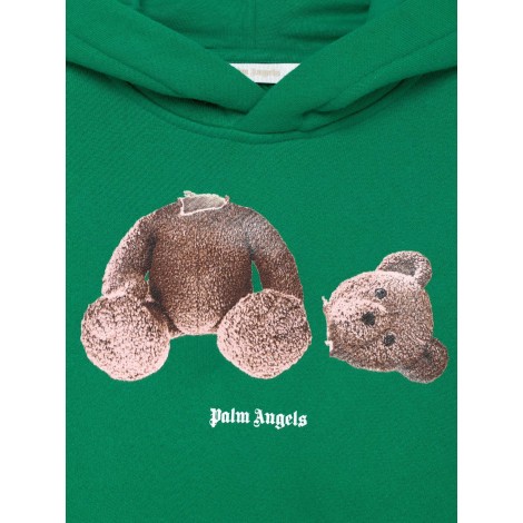 palm angels felpa con cappuccio e stampa bear