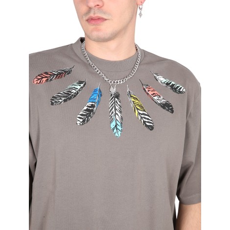 marcelo burlon county of milan t-shirt collar feathers