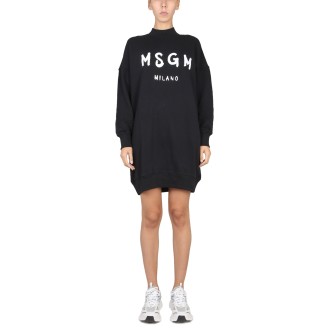 msgm brushed logo dress