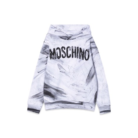 moschino felpa in cotone con cappuccio