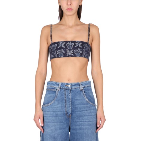 etro jacquard demin bralette top