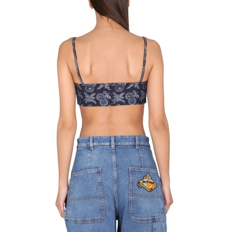 etro jacquard demin bralette top