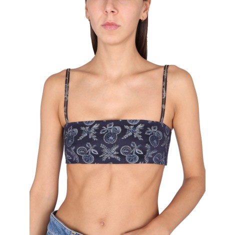 etro jacquard demin bralette top