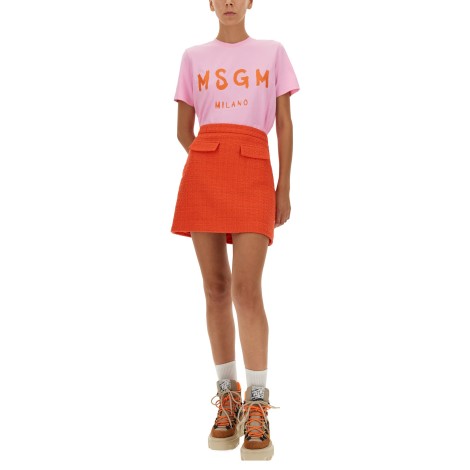 msgm tweed mini skirt