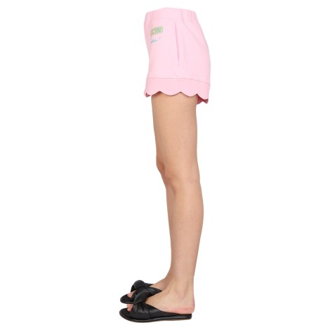 moschino scalloped hem shorts