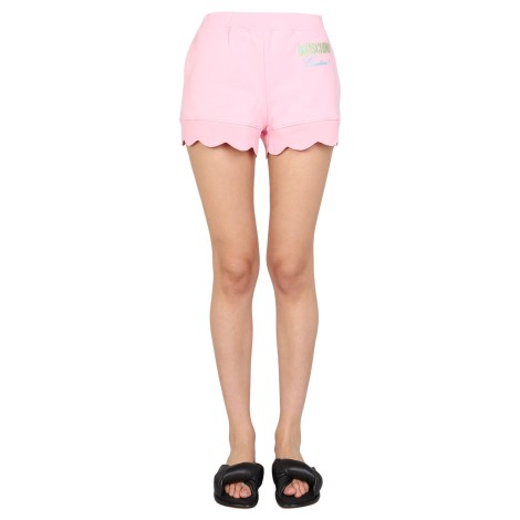 moschino scalloped hem shorts