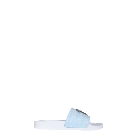 giuseppe zanotti slide sandals with logo