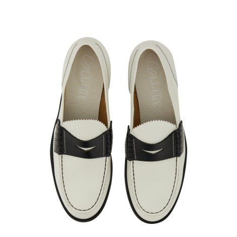 college leather loafer