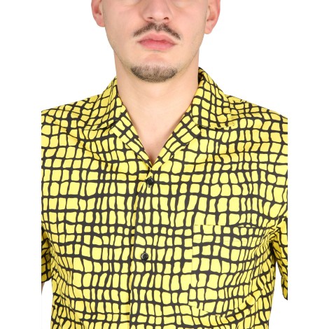 moschino warped grid shirt