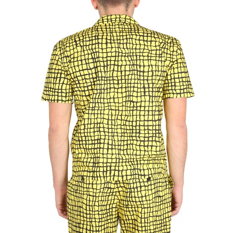 moschino warped grid shirt