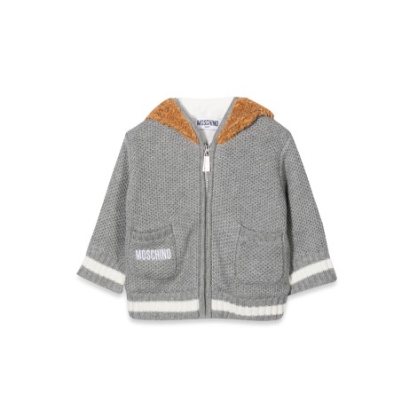 moschino teddy bear hooded cardigan