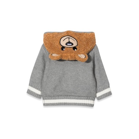 moschino teddy bear hooded cardigan