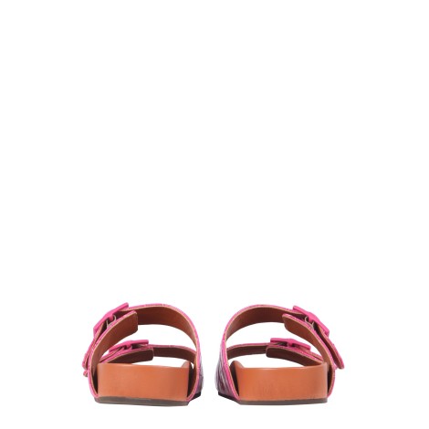 l'autre chose sandals with coconut print leather