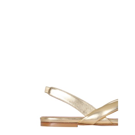 gia borghini leather slingback sandals