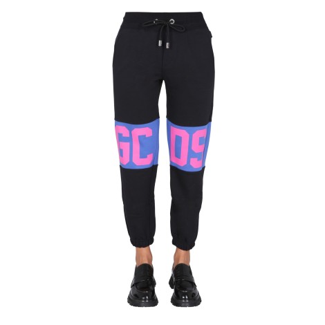 gcds pantalone jogging con logo