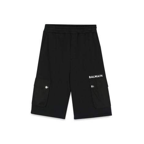 balmain sweatshirt bermuda shorts with pockets