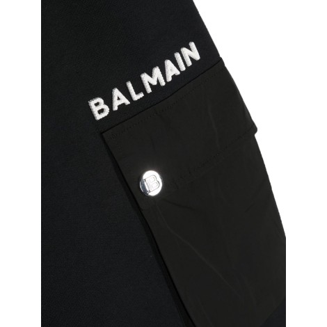 balmain sweatshirt bermuda shorts with pockets