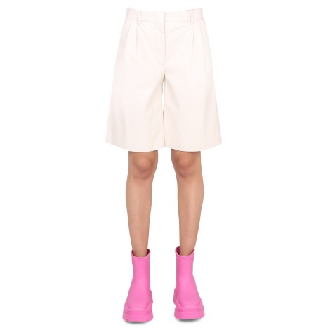 msgm faux leather bermuda shorts