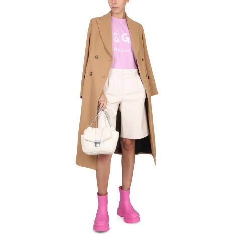 msgm faux leather bermuda shorts